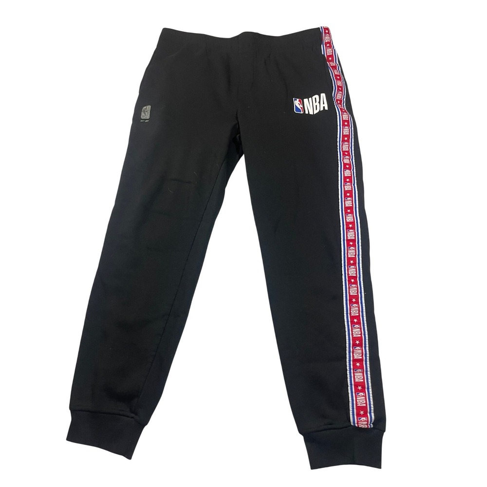 NBA Mens Fleece Jogger Sweatpant XL Black Logo Athletic Sport Lounge Streetwear